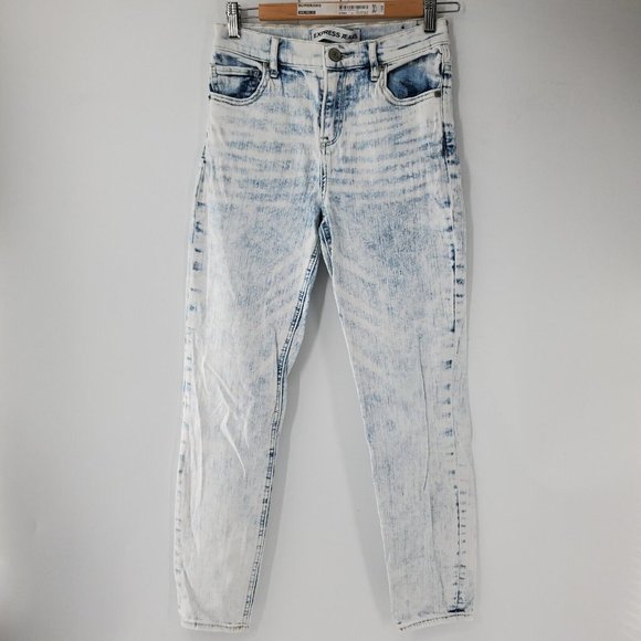Express Jeans Ankle Jegging‎ High Rise Womens Size 2 Light Blue - Picture 1 of 6